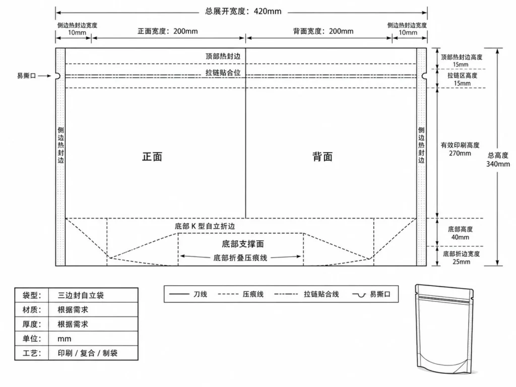 自立袋刀版图
