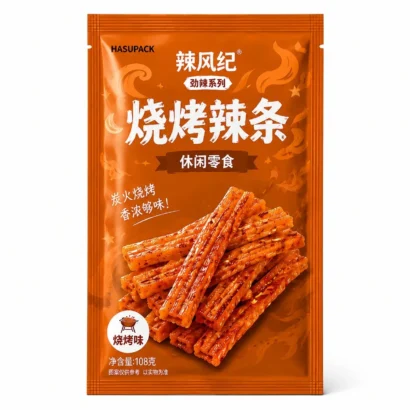 辣条包装袋定制 食品级三边封烧烤辣条零食包装袋厂家