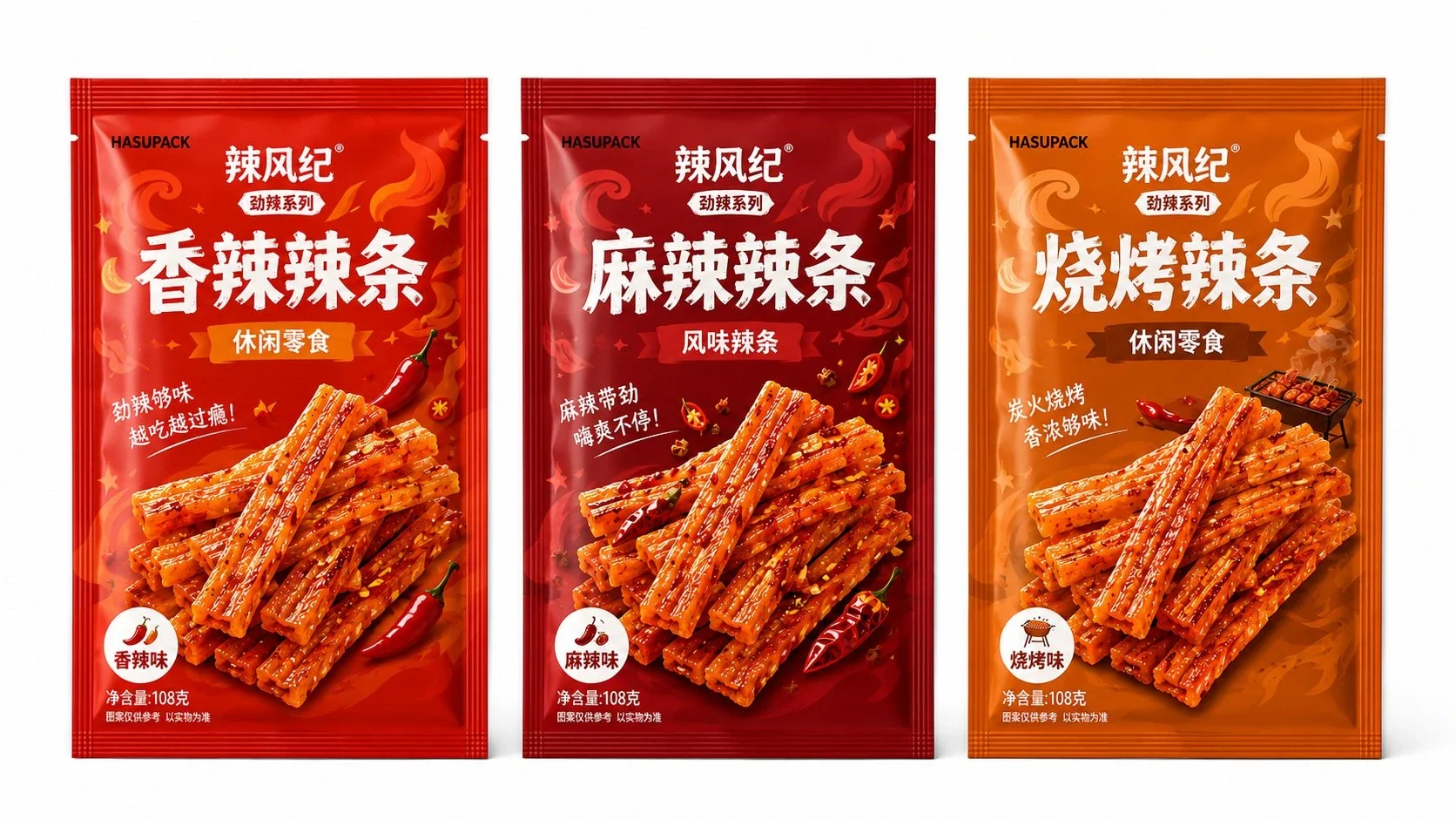 辣条包装袋定制 食品级三边封烧烤辣条零食包装袋厂家 - 图片 2