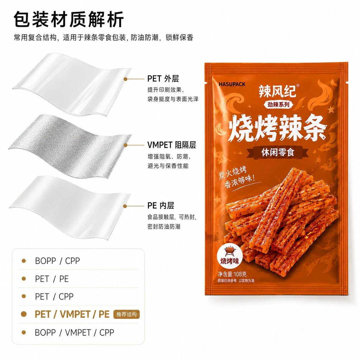 辣条包装袋定制 食品级三边封烧烤辣条零食包装袋厂家 - 图片 6