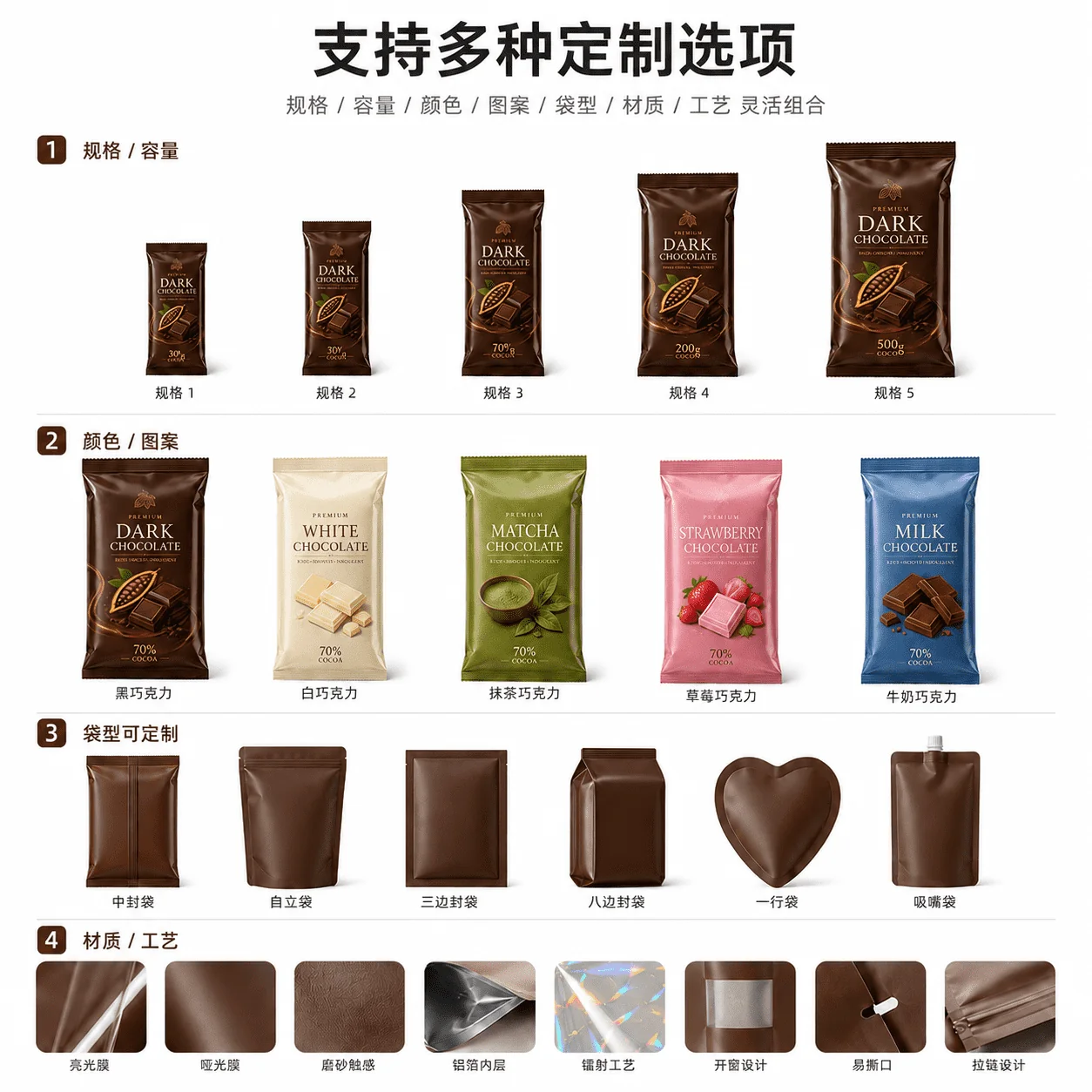 定制巧克力包装袋中封袋 零食包装袋 - 图片 6