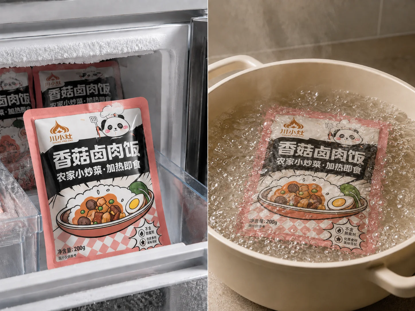 冷冻食品包装 品质对比