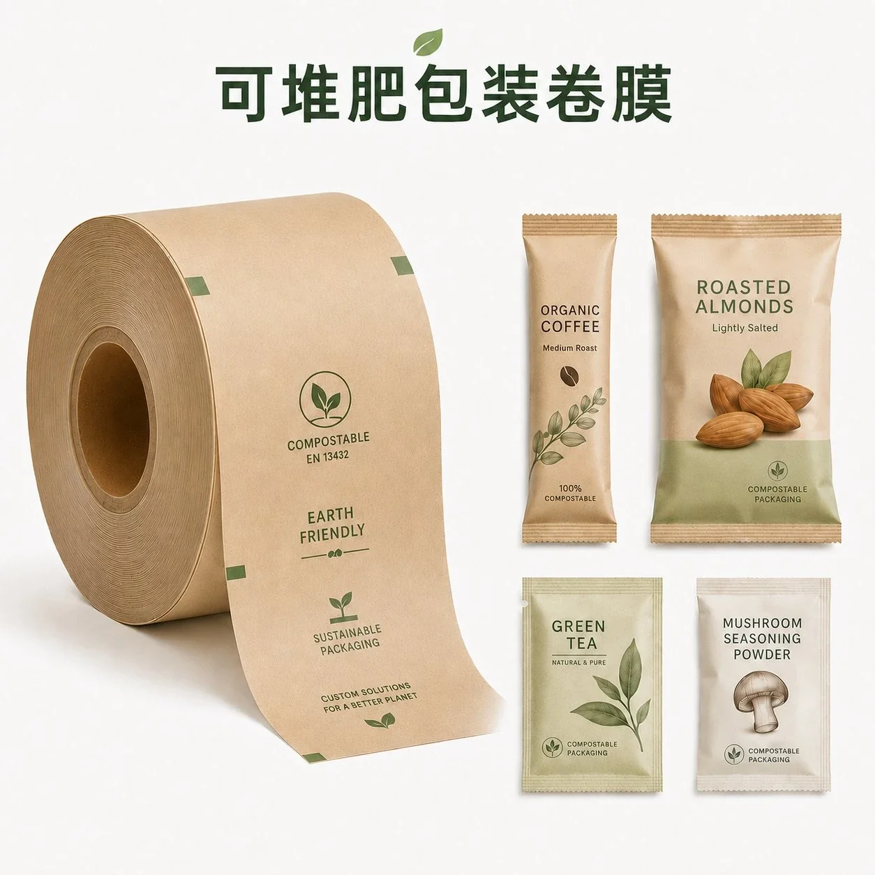 可降解堆肥包装 环保生物降解卷膜包装袋 - 图片 2