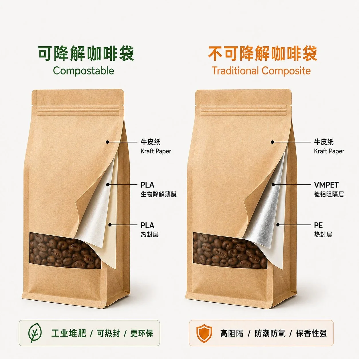 可降解堆肥包装 环保生物降解卷膜包装袋 - 图片 4
