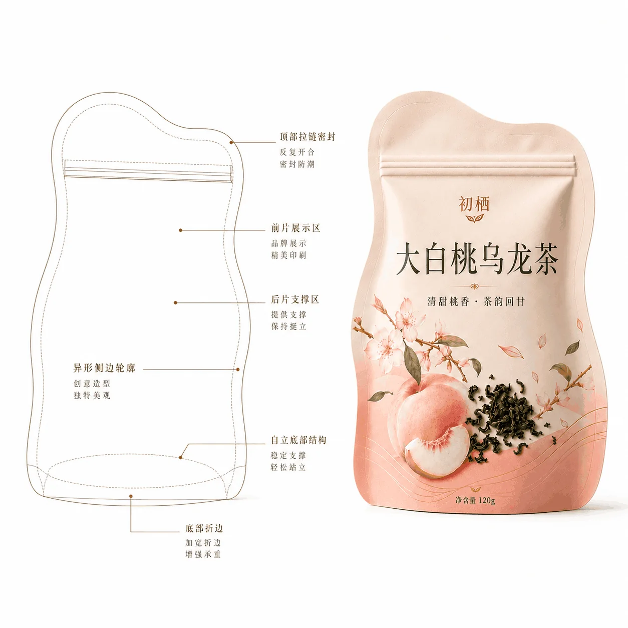 定制食品异型袋 茶叶坚果糖果零食异型袋自立袋包装 - 图片 4