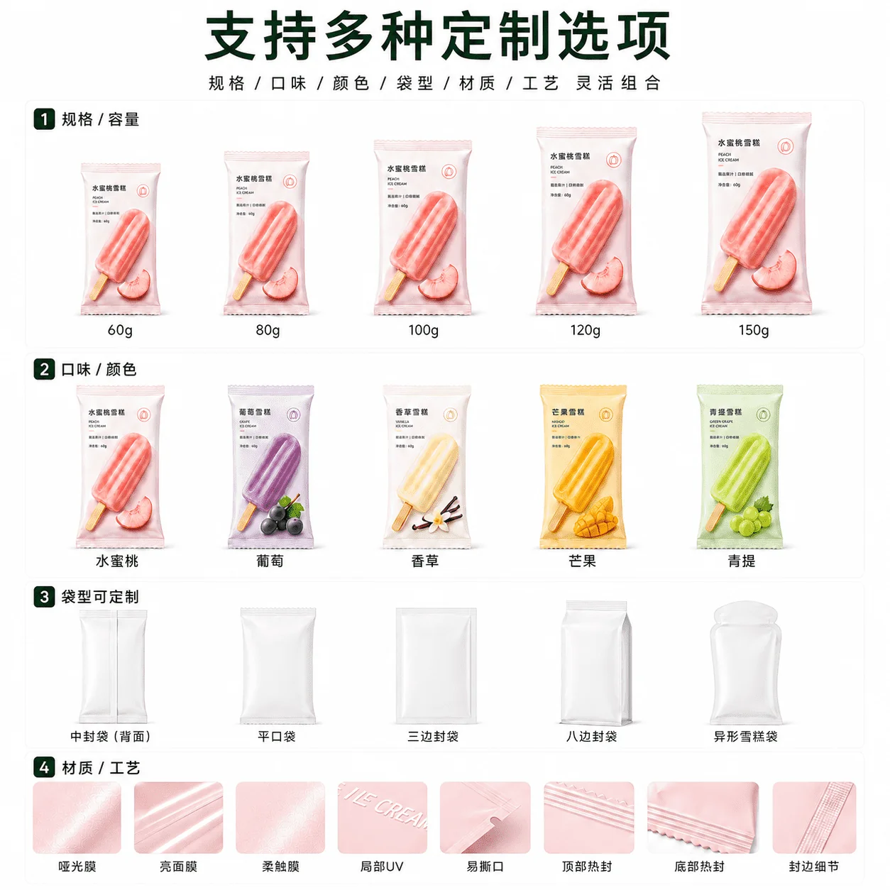 定制中封袋雪糕冰糕包装 便携独立分装 干货零食通用包装 - 图片 6
