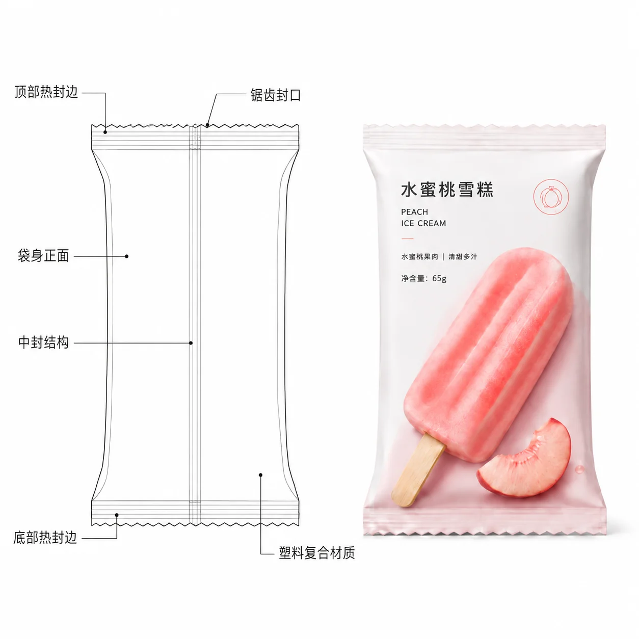 定制中封袋雪糕冰糕包装 便携独立分装 干货零食通用包装 - 图片 4
