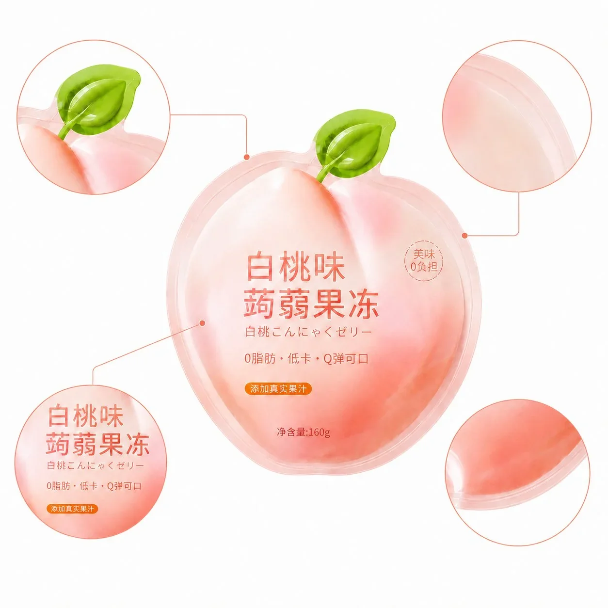 异形果冻包装袋定制 桃形蒟蒻果冻食品级透明异型袋厂家 - 图片 3