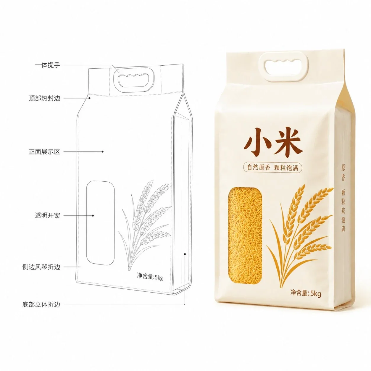 小米包装袋 大米包装袋 粮食谷物包装袋 源头包装袋定制 - 图片 4