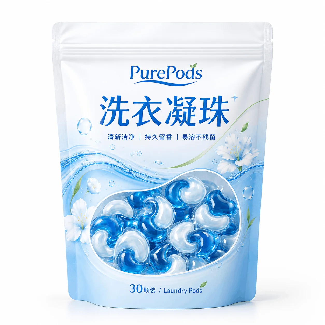 定制三边封自立袋洗护日化专用包装定做 洗衣凝珠泡腾片分装袋