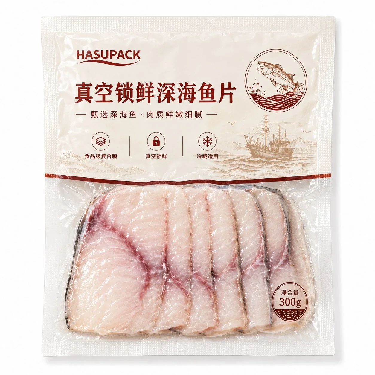 食品真空包装袋定制 鱼片海鲜熟食生鲜肉类冷冻包装袋厂家