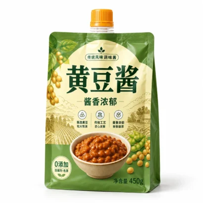 酱料包装定制 八边封吸嘴袋主视图