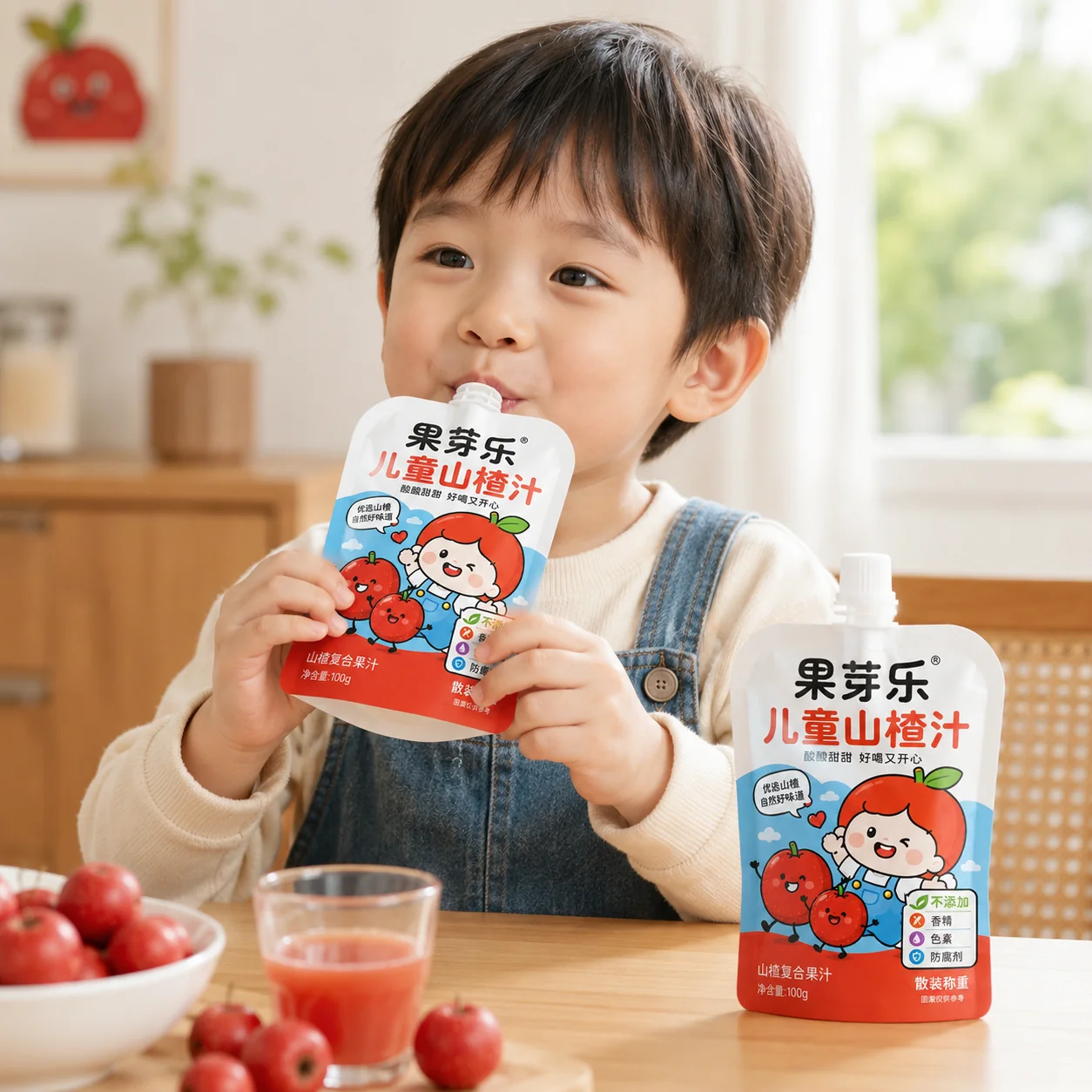 Kids beverage pouch lifestyle scene