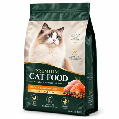 猫粮包装袋 单一可回收材料四边封袋主视图