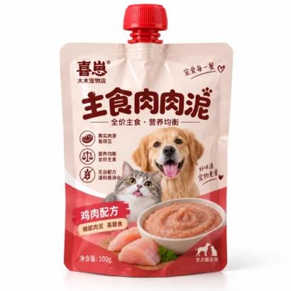 宠物肉泥包装袋 自立吸嘴袋 主视图